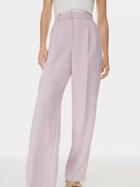 Aritzia Wilfred effortless linen lilac pant